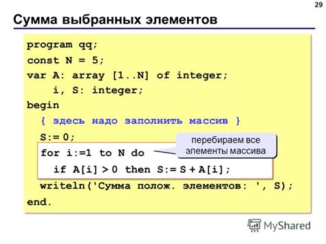 найти сумму отрицательных элементов массива c