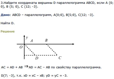найти вершину d параллелограмма abcd